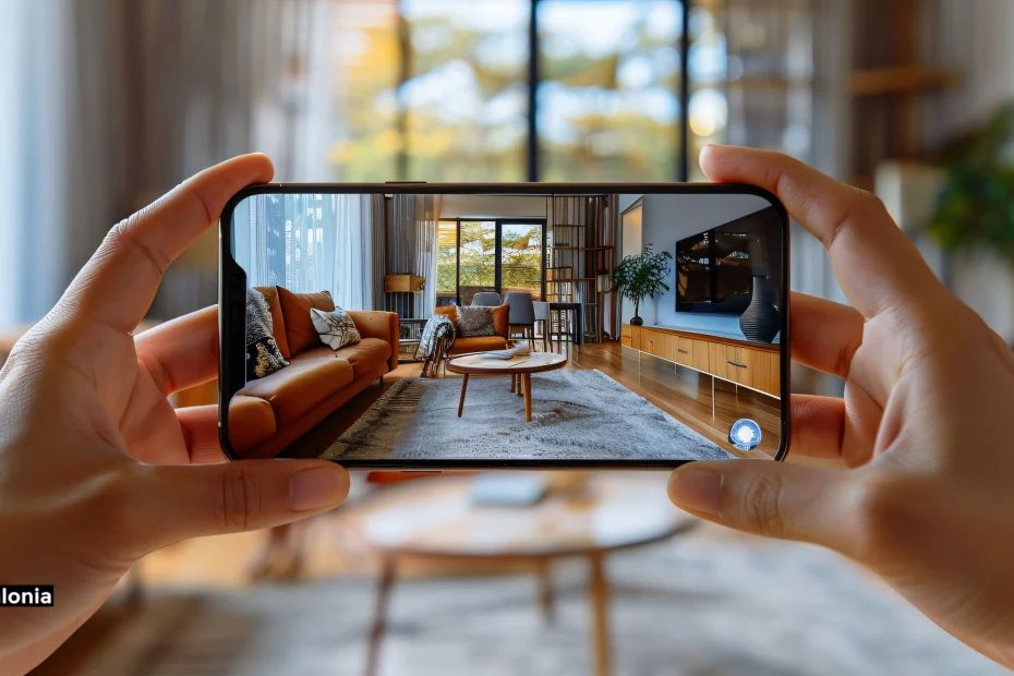 Persona che registra il soggiorno di casa con uno smartphone. Rappresentazione visiva del tema legale sulle riprese video in casa: confine tra reato di interferenze illecite (art. 615-bis) e prova penale. A cura dell'Avvocato Alessandro Salonia, penalista a Milano.